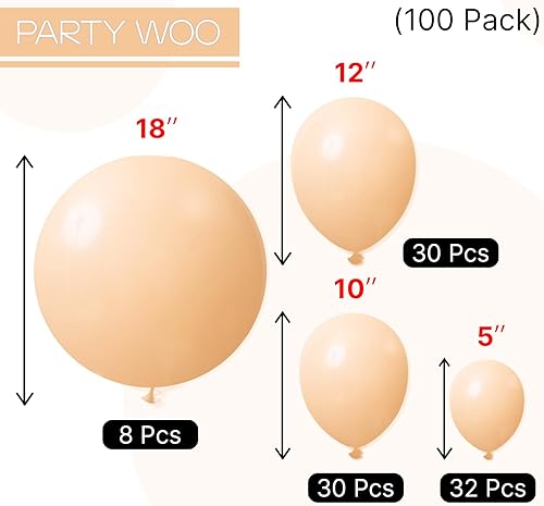 Vista 668 de PartyWoo Globos de color rosa claro, 100 globos de látex de color rosa pálido pastel de 12 pulgadas para graduación, boda, baby shower, revelación