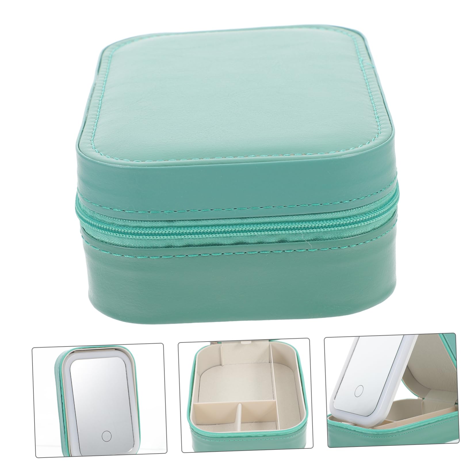 Bolsa de Maquillaje de Viaje con Espejo LED Recargable 1200mah