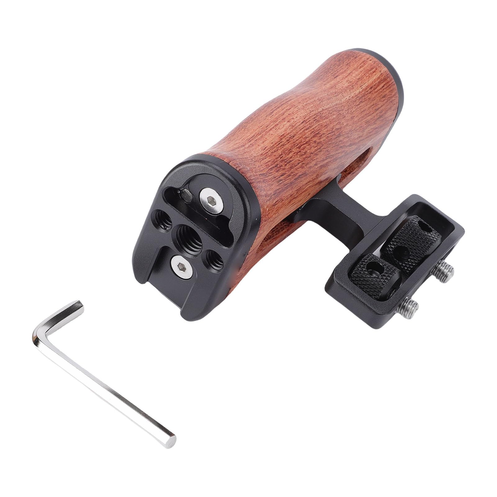 Uniwersalny Drewniany Uchwyt Boczny Aparatu, Uchwyt Platformy z klatką Aparatu z śrubami 1/4 ", Gwintami 1/4", Zimnym Buty