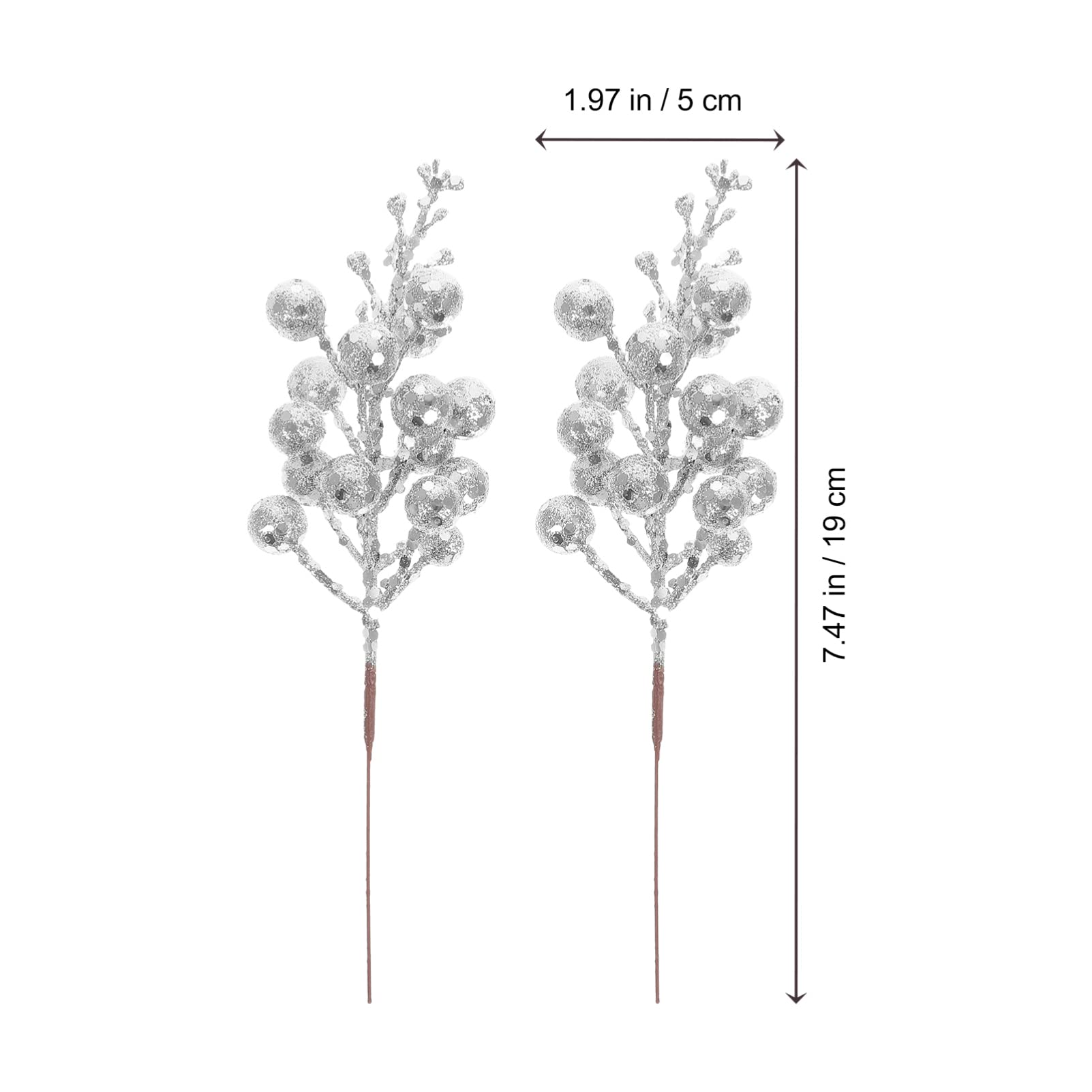 HOMSFOU Bacche Artificiali Natalizie Glitterate 10 Pezzi Rami Decorativi Per Alberi Di Natale e Ghirlande Decorazioni Per Feste a Tema Natalizio