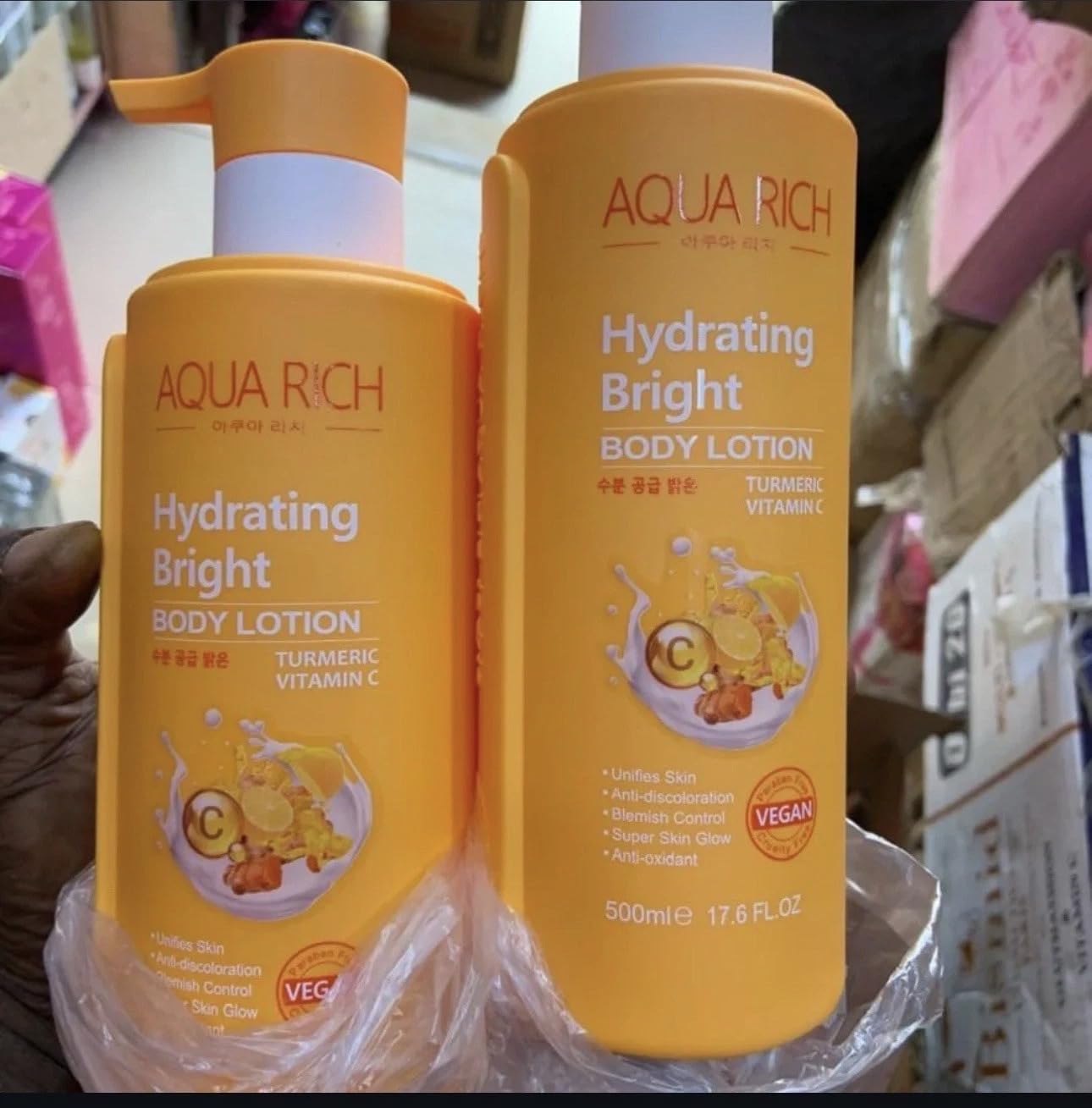 Aqua Rich Hydrating Bright Body Lotion 500ml (Vitamin C & Tumeric