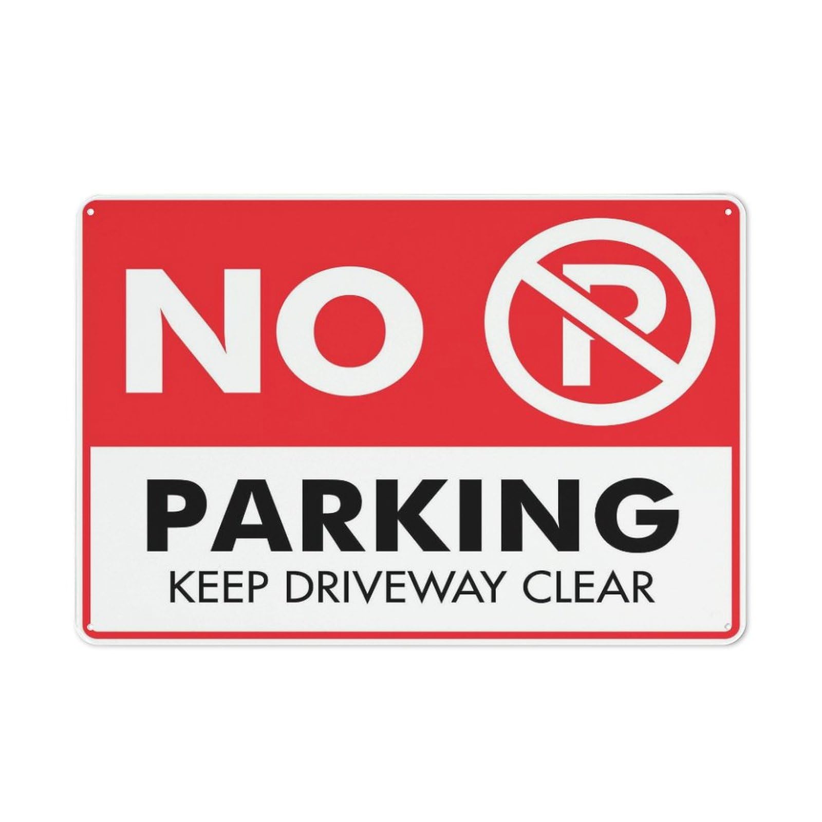 Xewazd A2048 Tin Sign No Parking Keep Driveway Clear 8"X12" Rust-Resistant Aluminum Sign - Indoor & Outdoor Use For Fence & Yard