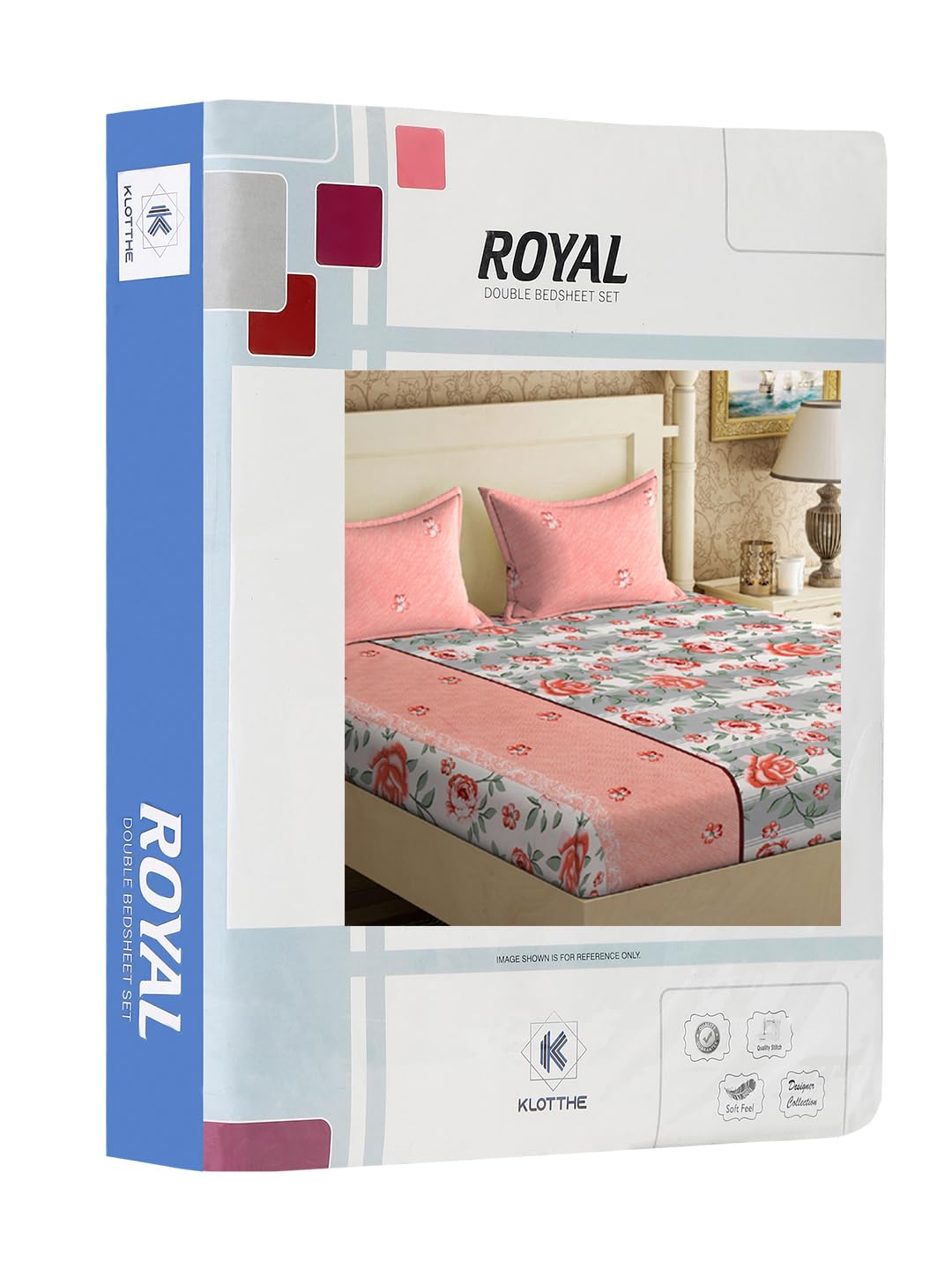 Klotthe Book Fold Multi Floral 300 TC Cotton Blend Double Bedsheet with 2 Pillow Covers 3