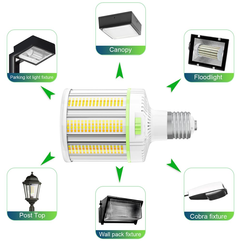 480V LED Corn Bulb 100W 80W 60W 4500K 5000K 5700K E39 Mogul Base 277-480V 15000LM Super Bright LED — view 6