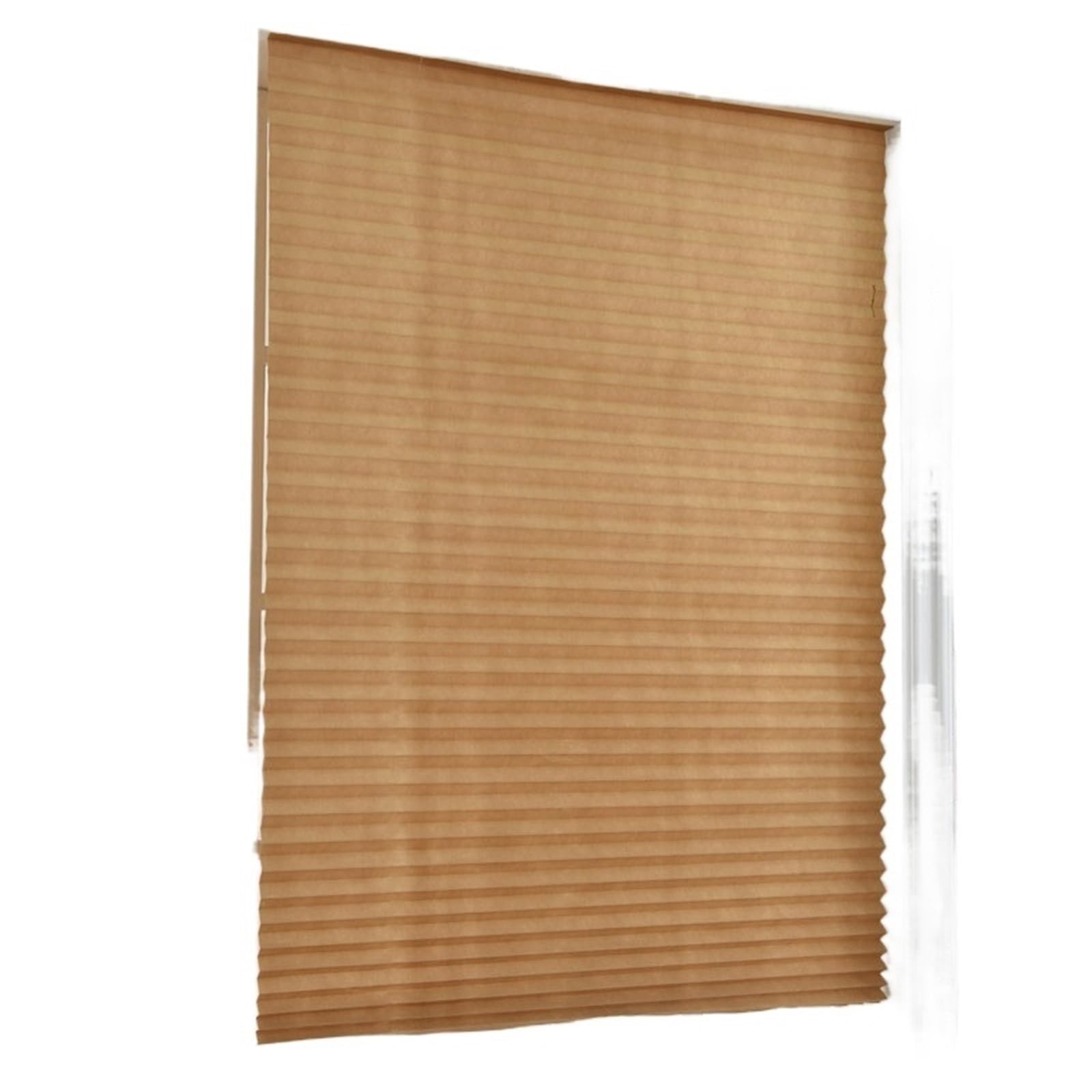 Self adhesive blinds Self-Adhesive Pleated Blinds Half Blackout Window Curtains For Kitchen Bathroom Balcony Shades For Coffee/Office for windows(Brown 90x180cm)