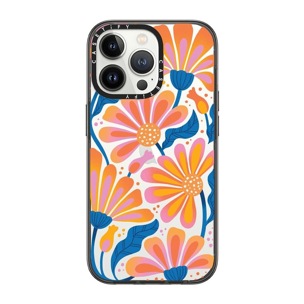 CASETiFYCompact iPhone 13 Pro Case [2X Military Grade Drop Tested / 4ft Drop Protection] - Lazy Daisy - Clear Black