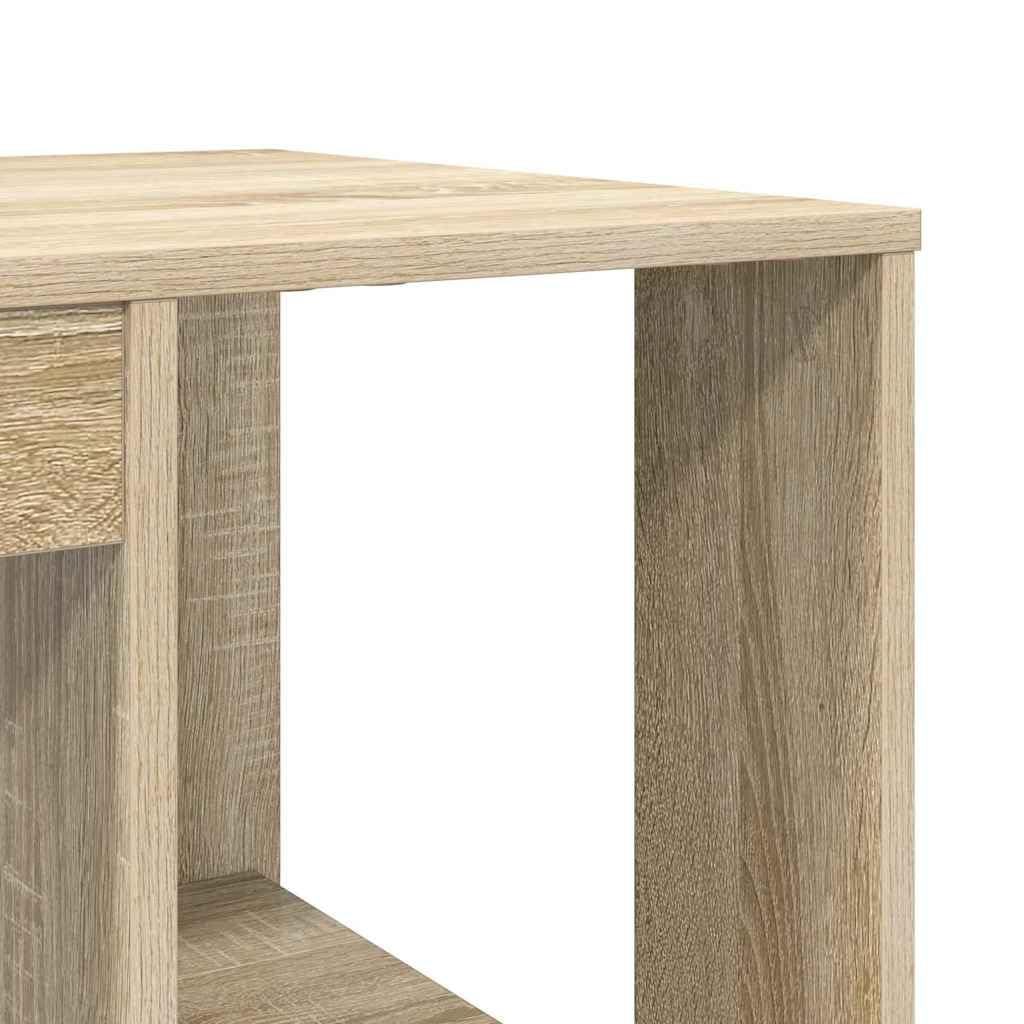 Scrivania con vano portaoggetti in rovere Sonoma, 130 x 50,5 x 75 cm, moderna scrivania per computer per ufficio domestico, versatile tavolo da lavoro con ripiano, materiale in legno