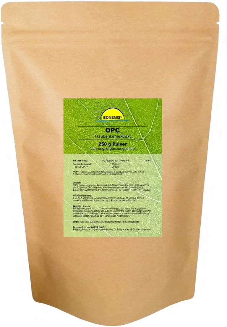 Premium OPC Traubenkernextrakt, Pulver, 95% (70% nach HPLC), 250 g ...