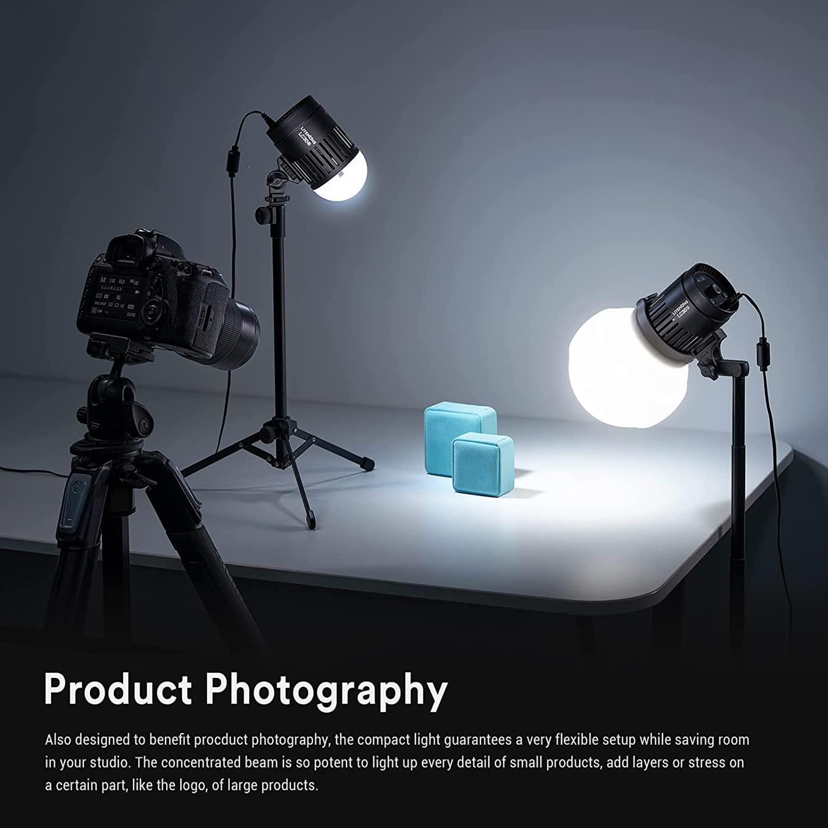 Godox LC30D Litemons Lampada da Tavolo a LED, CRI 95+/TLCl 96+, 8 Effetti di Luce Preimpostati, Dimensioni della Tazza, luce a LED per Riprese Desktop, Streaming Live, Fotografia di Piccoli Prodotti
