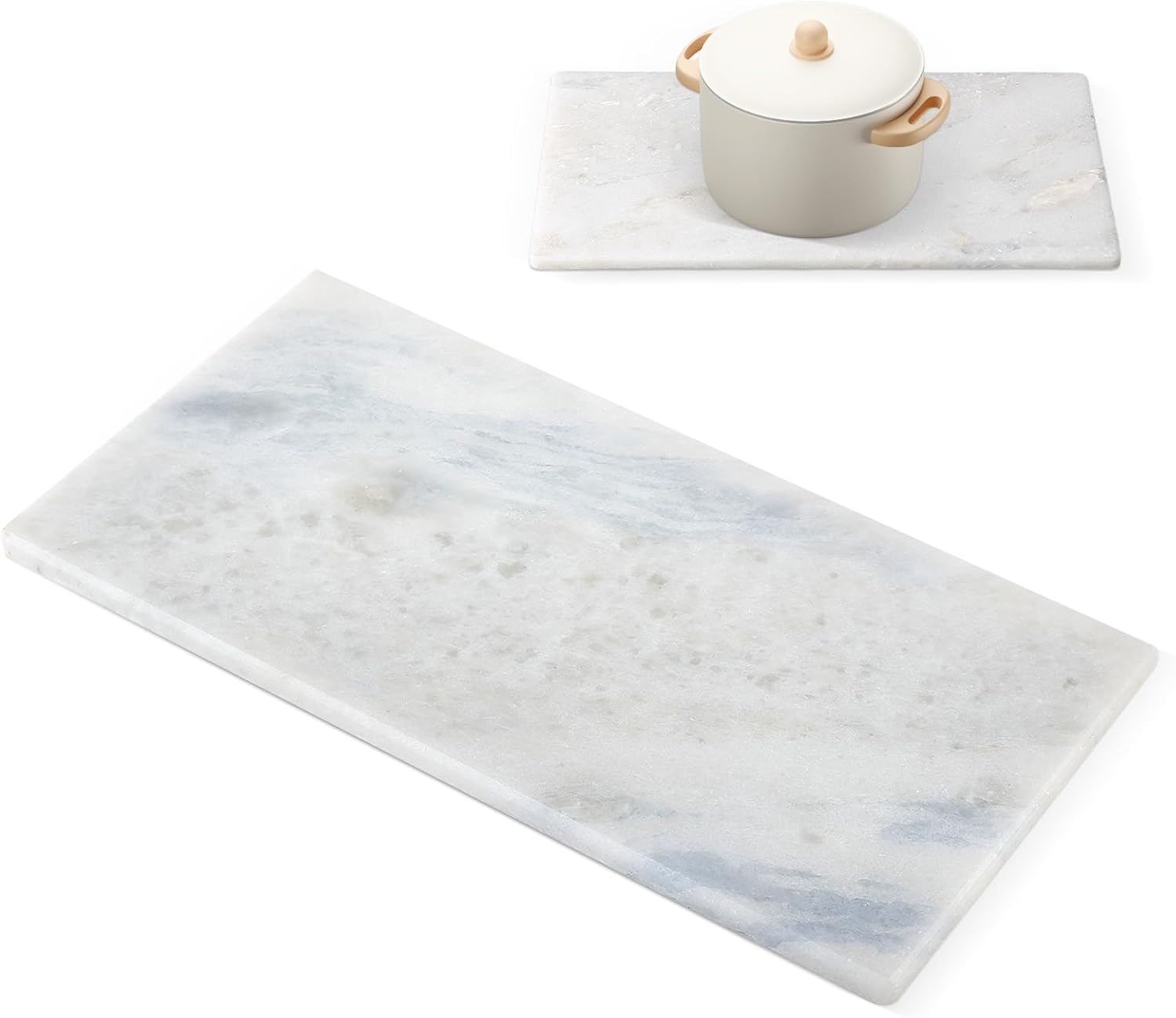 Natural Marble Trivet 12" x 6", Marble Cutting Boards for Kitchen Hot Pots and Pans, Bathroom Trays Perfume Tray Jewelry Candle Plate (Namib Fantasy)