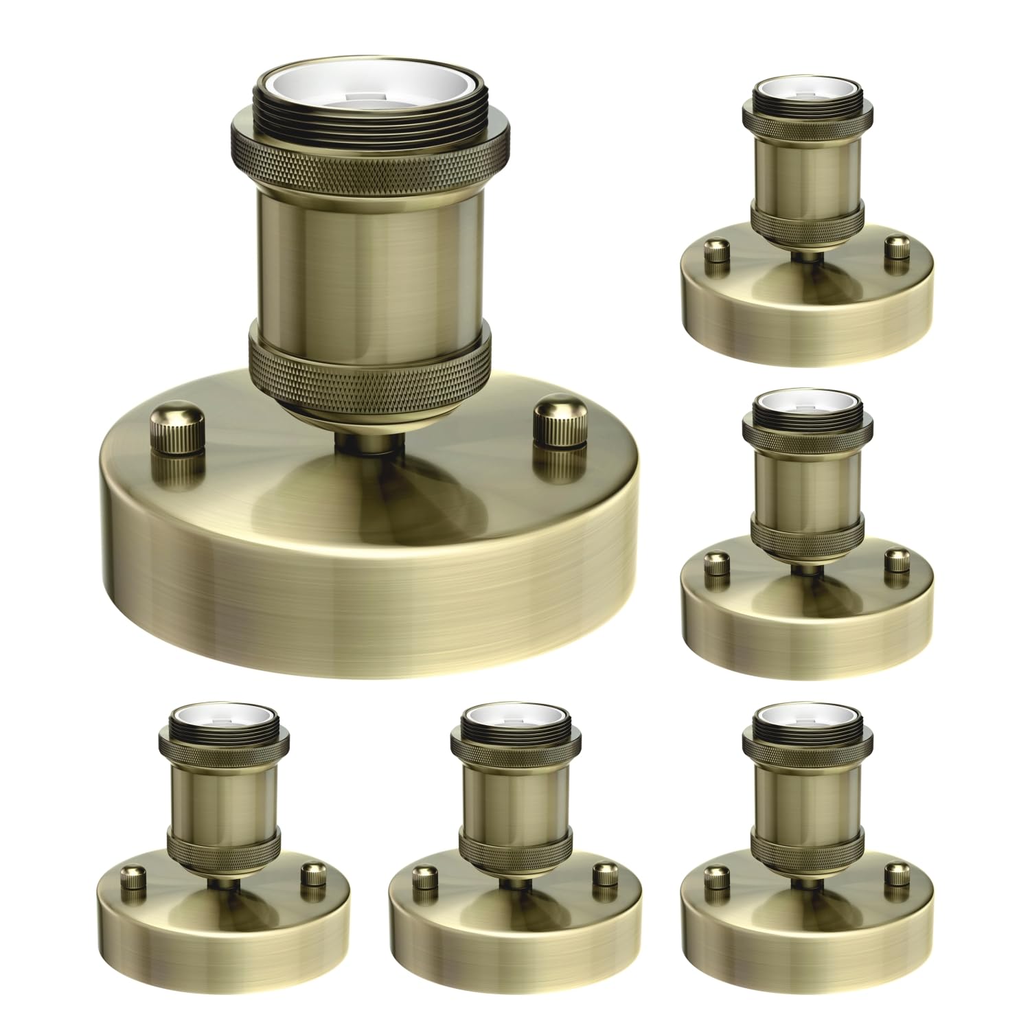 ledscom.de 6 Stück Deckenleuchte/Lampenfassung RETRA, gold matt, 1x E27 max. 60W