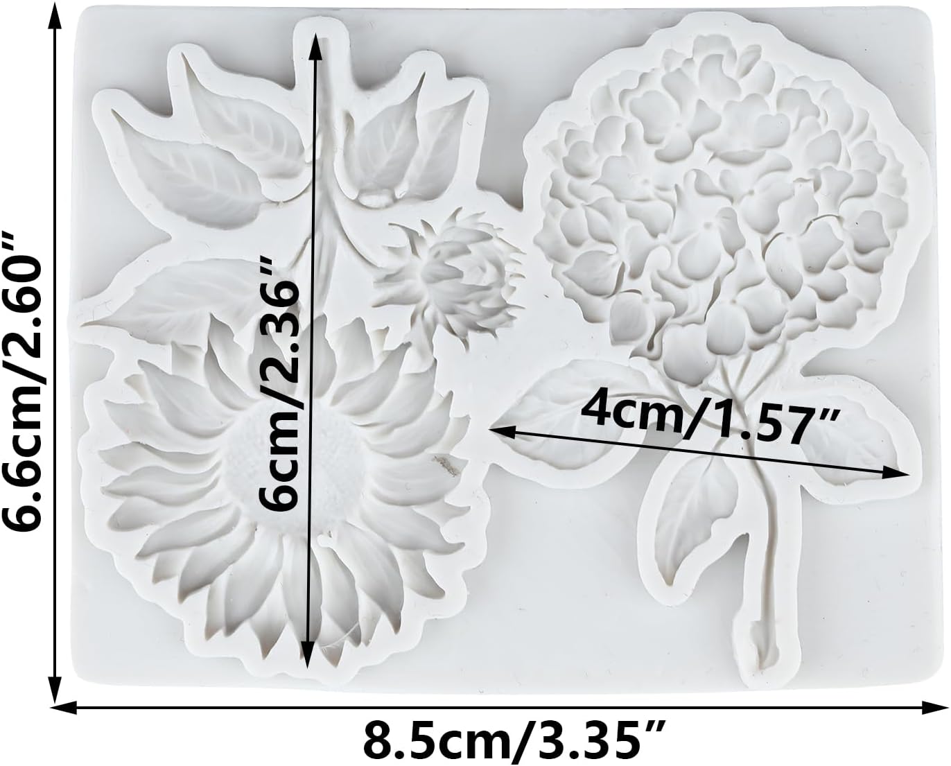 Flower Polymer Clay Mold Sunflower Hydrangea Flower Silicone Molds