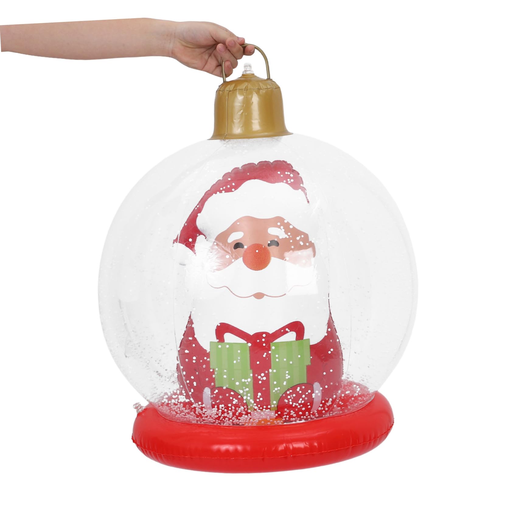 Amosfun Bola Inflable Navideña Iluminada de Adorno Inflable para Decoración de Jardín Festiva para Decoración Navideña Exterior