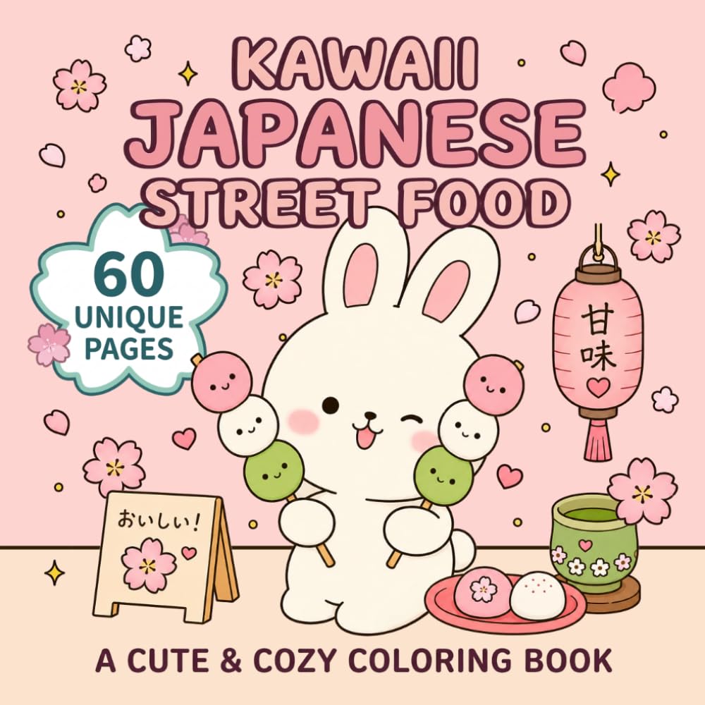 KAWAII JAPANESE STREET FOOD: A Cute & Cozy Coloring Book
