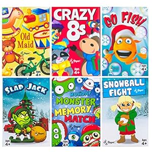 Regal Games – Kids Holiday Card Games – Includes Old Maid, Go Fish, Slapjack, Crazy 8’s, Snowball Fight, and Holiday…