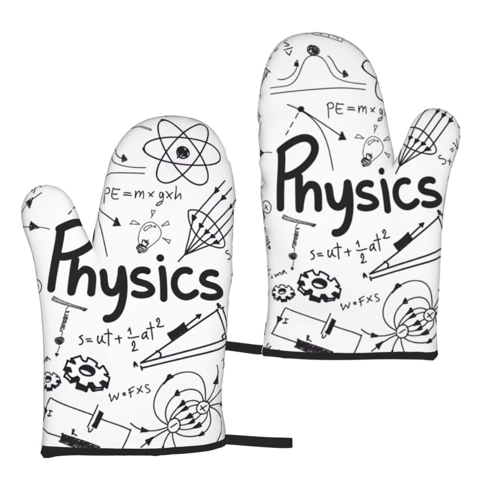 Physics Print Print Heat Resistant Universal Fit Oven Microwave Gloves Home Cooking Baking Grilling
