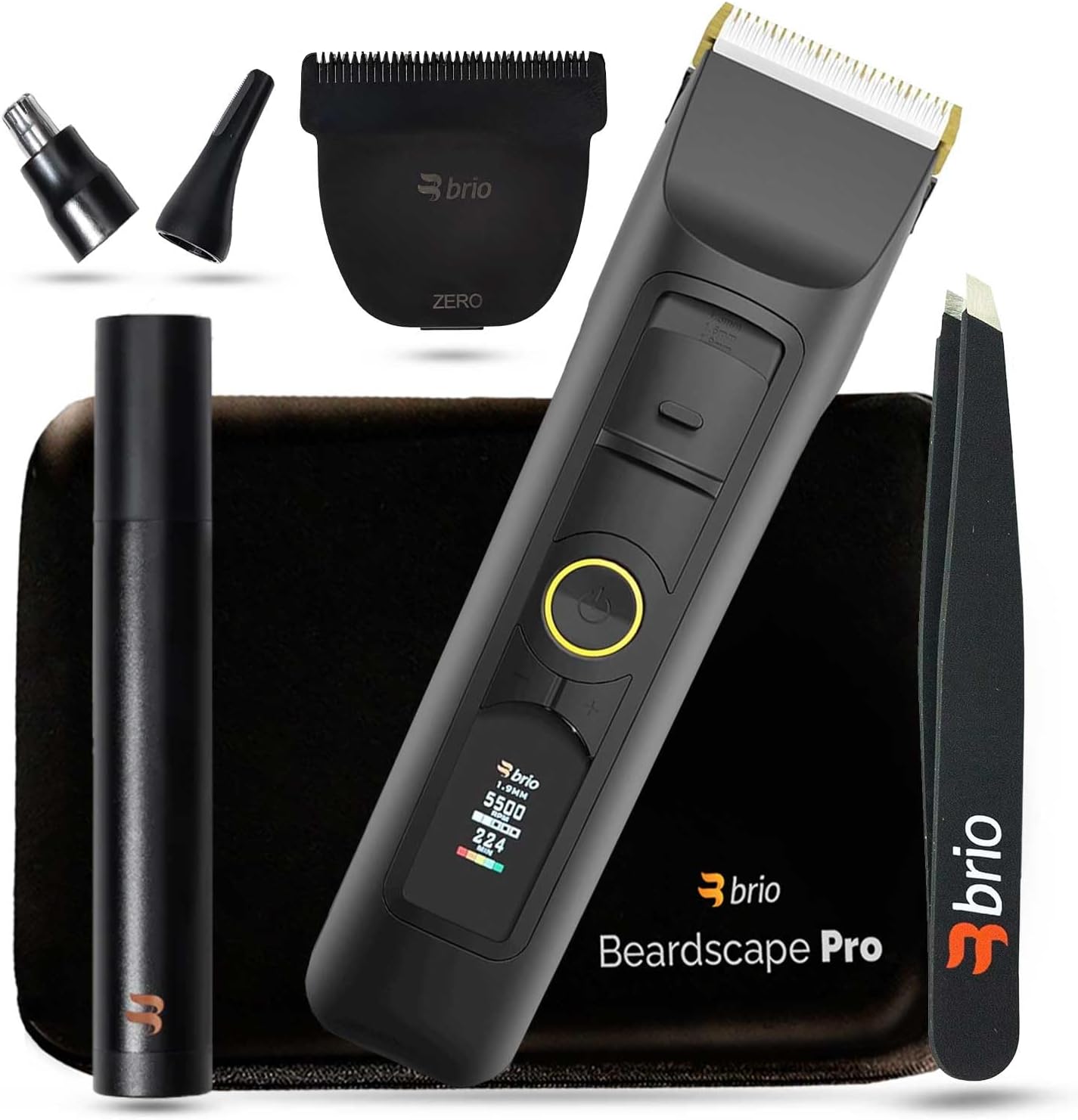 Beardscape V2 Black Bundled with Zero Blade, Nose Trimmer, Tweezer & Pro Travel Case, Featuring Adjustable Ceramic Blade & Length Guards, a Complete Kit for All Your Grooming Needs