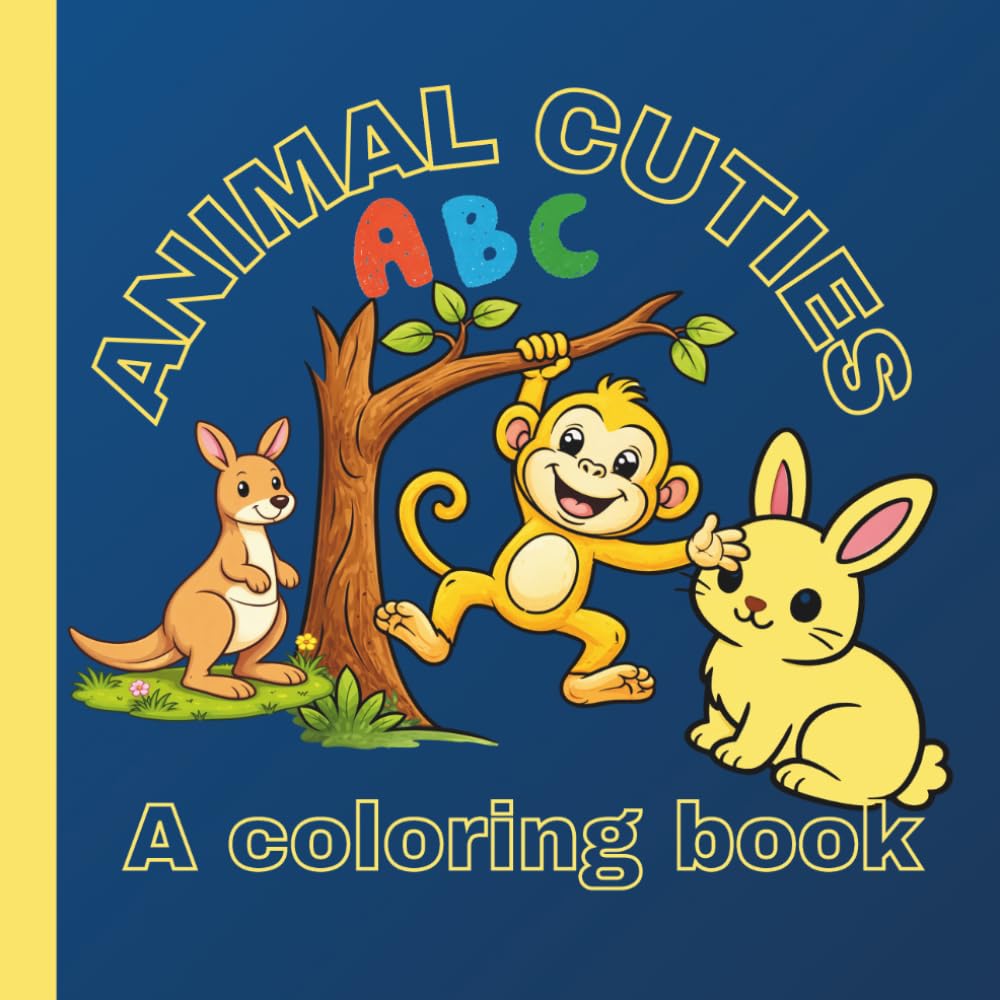Cute Animals Coloring Book for Kids: Fun Alphabet Animal Pages: A–Z Educational Animal Coloring Pages for Kids Ages 4–8 — Fun, Simple, and Perfect for Learning