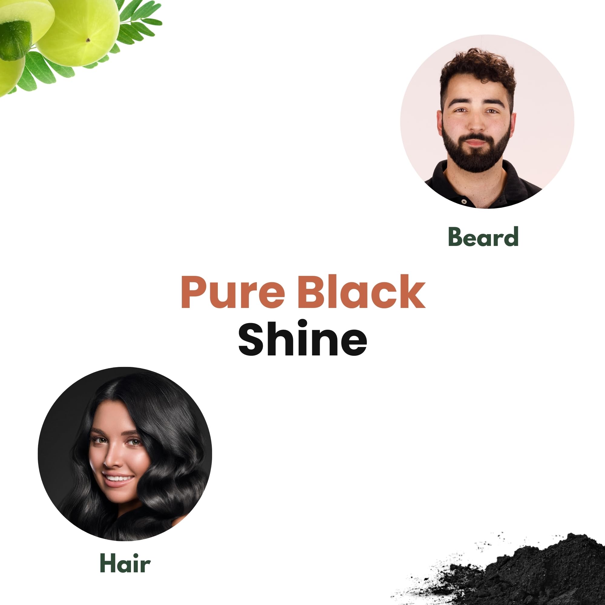 CRAFTherbbs Organic Black Beard & Hair Color | Natural and Healthy Shine | Dandruff Control, UV & Pollution Protection | For Unisex | Pack Of (3) (50g) - Image 5 thumbnail