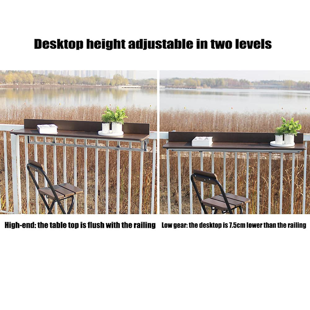 Balcone regolabile pieghevole appeso ringhiera tavolo – perfetto per terrazza, patio, giardino, sala da pranzo o bancone bar