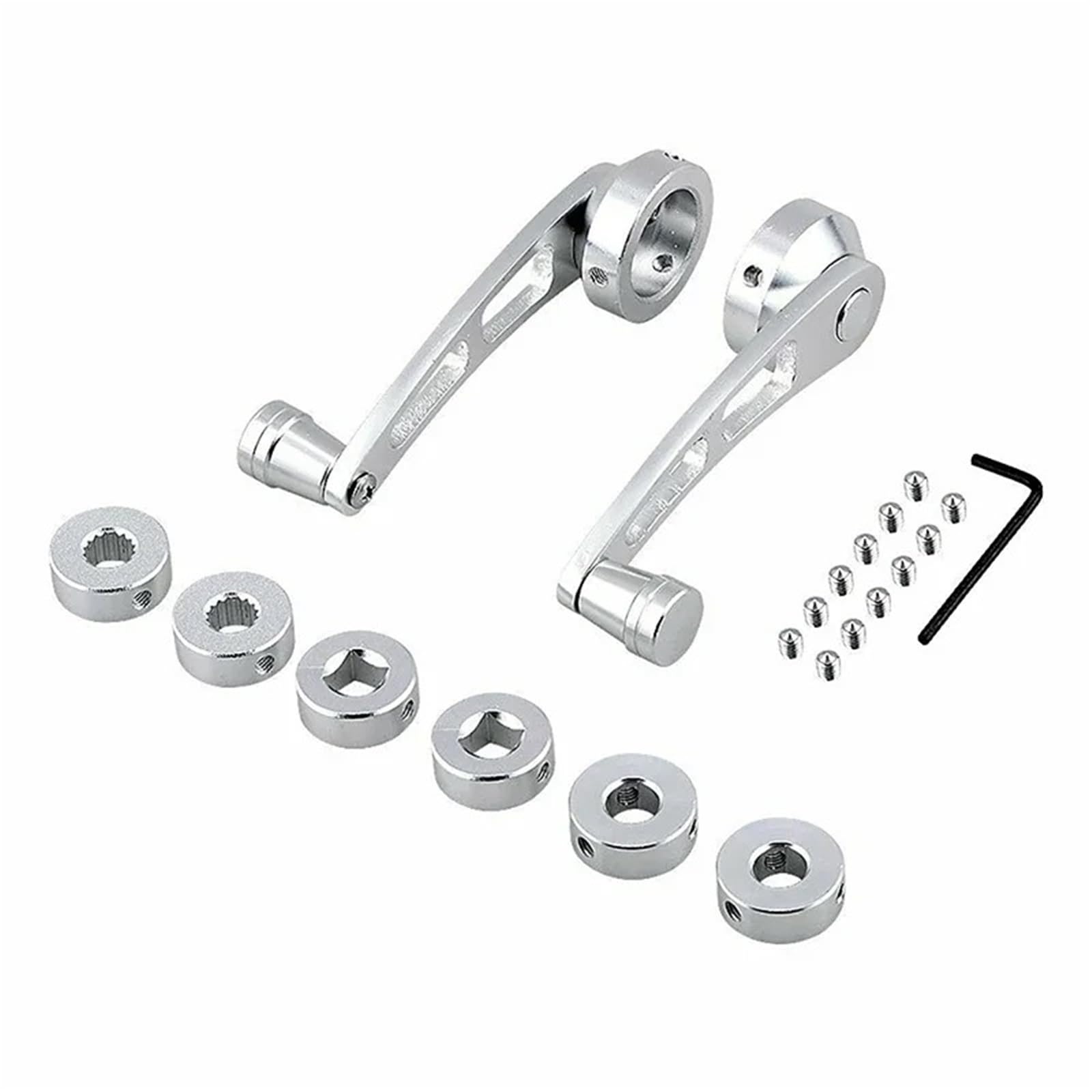 Lorskrd One Color Car Glass Regulator Fixing Clips 2Pcs/Set Car Universal Aluminum Alloy Manual Door Handle Crank Window Winder Replacement Accessories