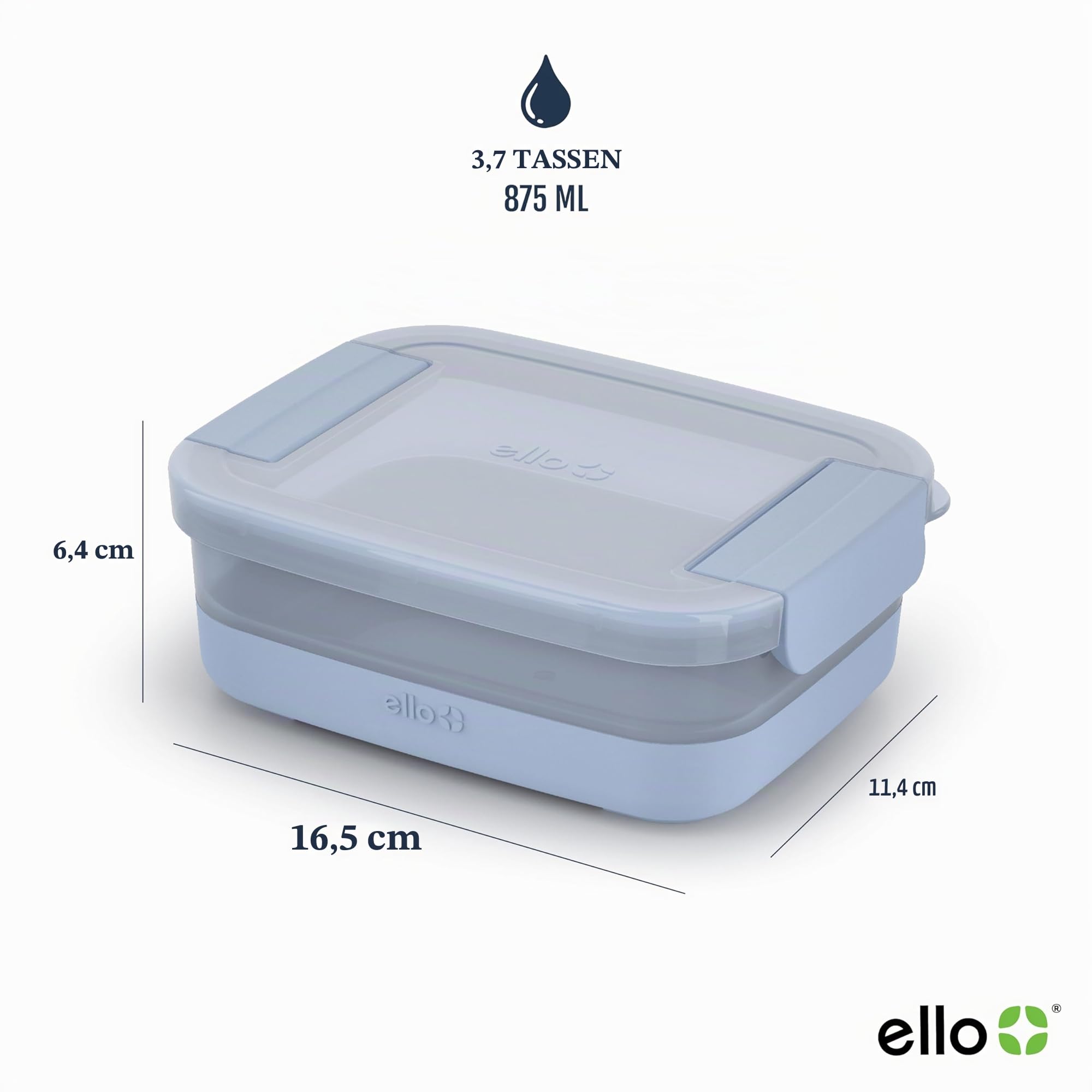 Ello Essenszubereitungs-Set aus Kunststoff, 3,7 Tassen, 10-teilig, BPA-freier Kunststoff-Frischhaltedose mit Silikonmanschette und luftdichten Deckeln, spülmaschinenfest, mikrowellen- und