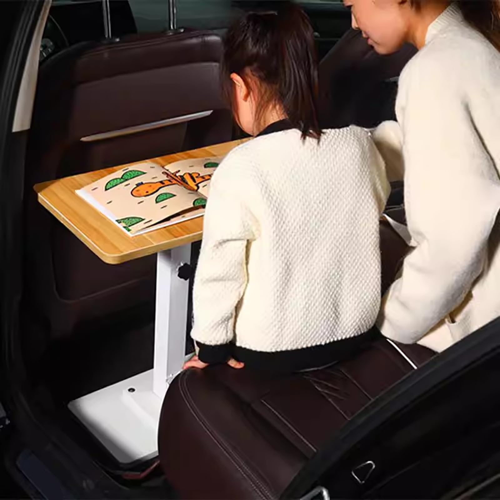 Tavoli Pieghevole per Camper, Tavolino Auto Sedile Posteriore, Tavolo da Barca, Tavoli per Barche, Regolabile in Altezza, per Camper, Auto, Barche e Campeggio All'aperto(Black,45x30cm/18x12in)