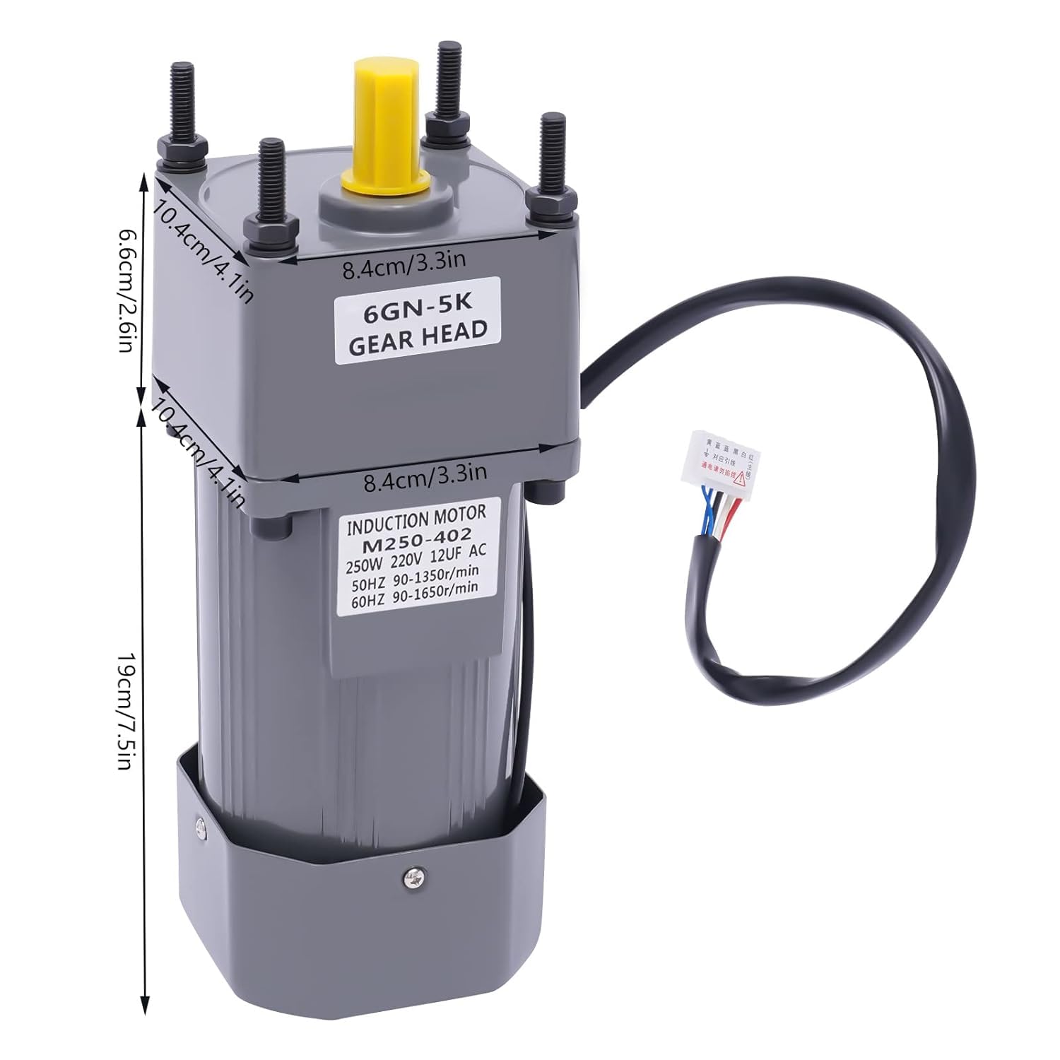 220 V 250 W AC motoréducteur avec régulateur de vitesse, vitesse 0-270 tr/min, moteur à vitesse continue avec régulateur de vitesse