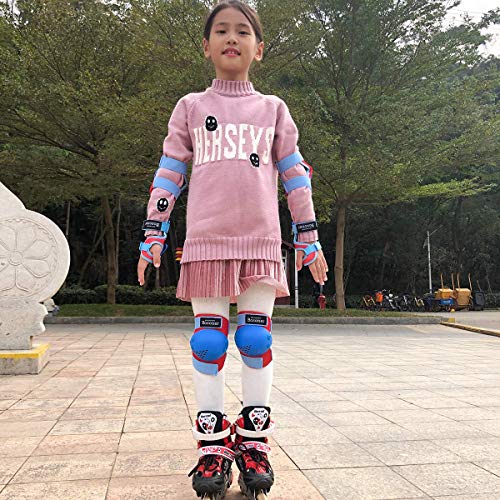 image for BOSONER Kids Knee Pads Set for 3-15 Year, Knee Elbow Pads and Wrist Gu