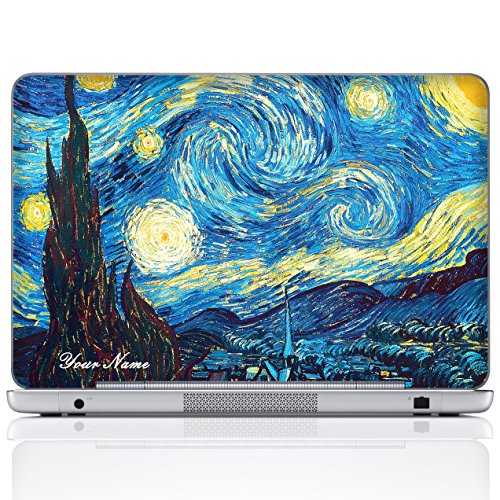 Image of Custom Design Personalized Laptop Skin Sticker Cover Art Decal, Customize Size & Text (Any Size, The Starring Night)