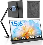 Moniteur portable pour ordinateur portable FHD 15.6" 1080P ultra-mince USB-C&HDMI écran externe pour ordinateur portable moniteur de voyage double haut-parleur - Élargisseur d'écran pour PC/Mac/téléphone/PS4/5/Xbox/Switch-VESA*2