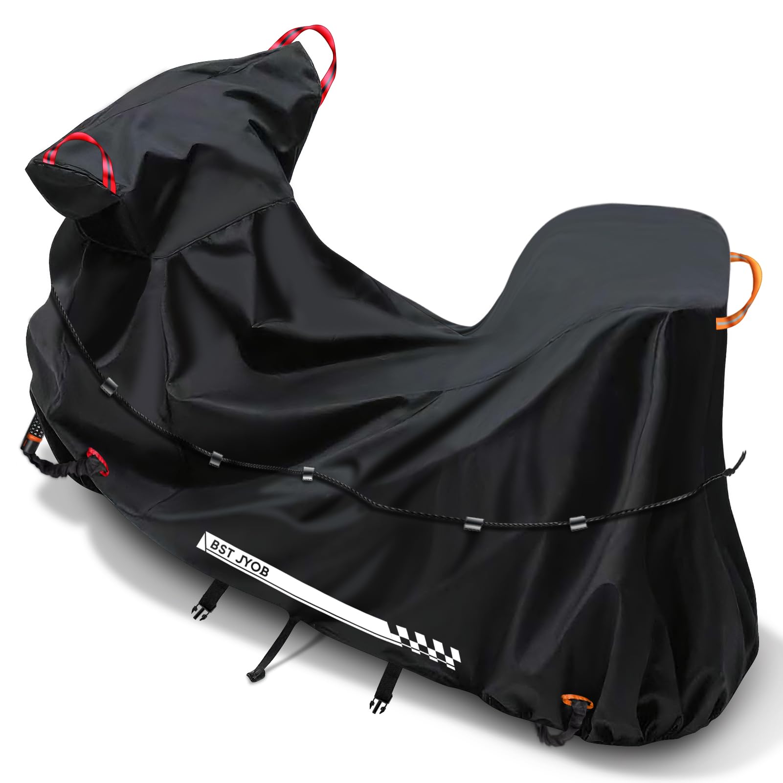Bst Jyob バイクカバー 500D 厚手 防水 【独自の腰紐付き・強風対策…