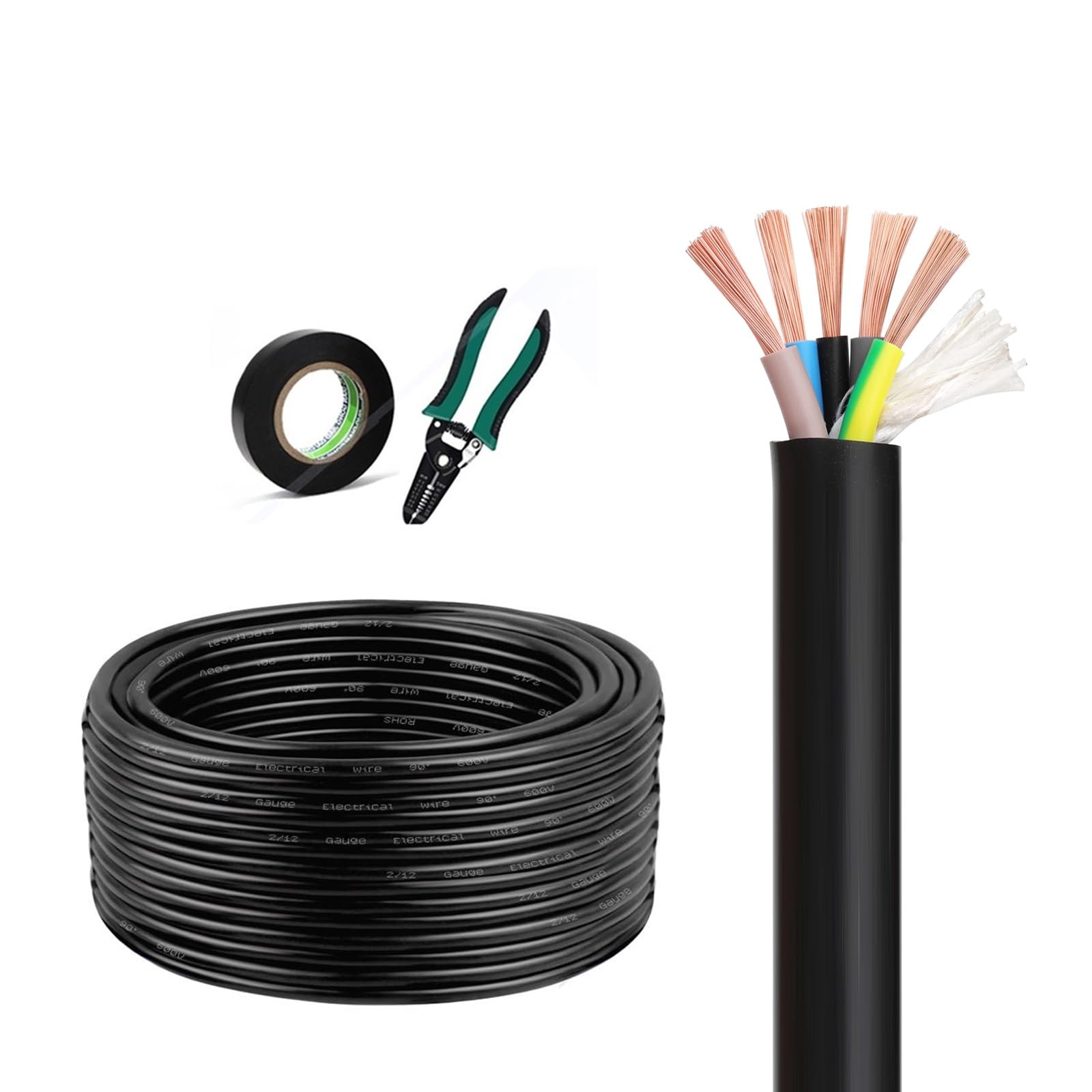 5-adriger Flexibler Kupferdraht 320 Fuß, PVC-Steuerkabel 300/500 V