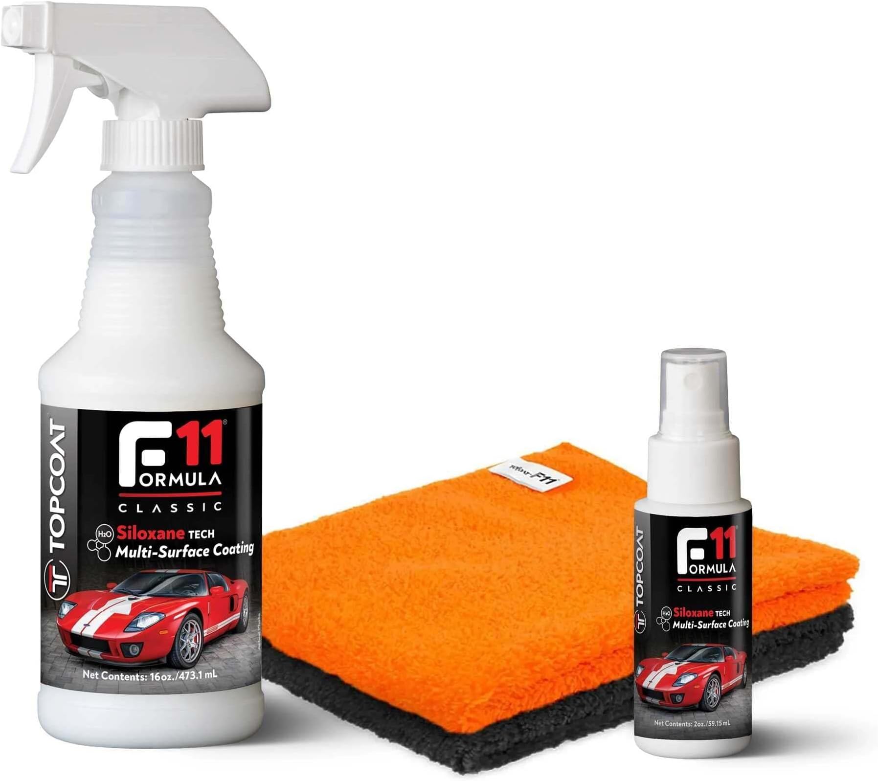 - TopCoat F11 Polish & Sealer for Cars, Bikes and More – Water-Based Alternative to Ceramic Wax - 16 oz F11 Kit with Travel Bottle and 2 Microfiber Towels
