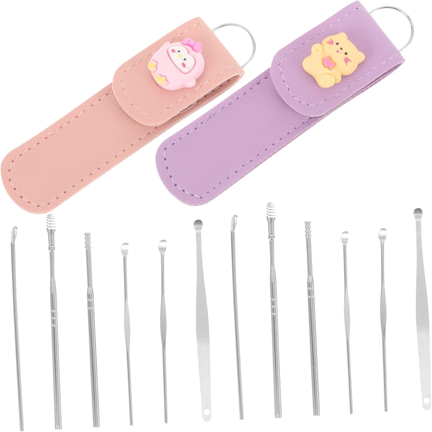 Lurrose 2 Sets Earpick Ear Bud Cleaning Kit Ear Digger Ear Pick Cleaner