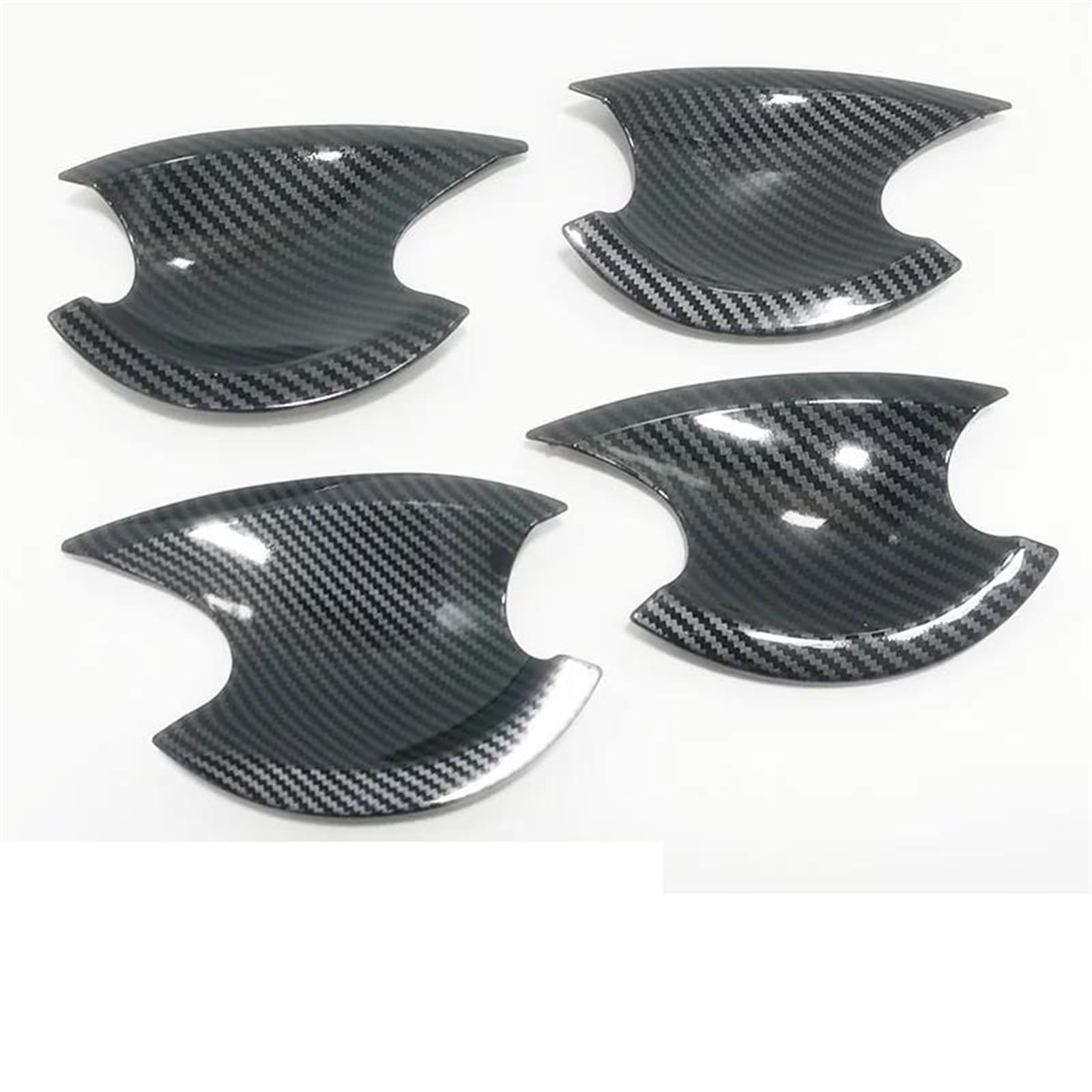 Noheeu Carbon E Abs Carbon Fiber Car External Side Door Handle Bowl Catch Cover Protection Trim For Hyundai For Elantra 2012-2016(Carbon E)