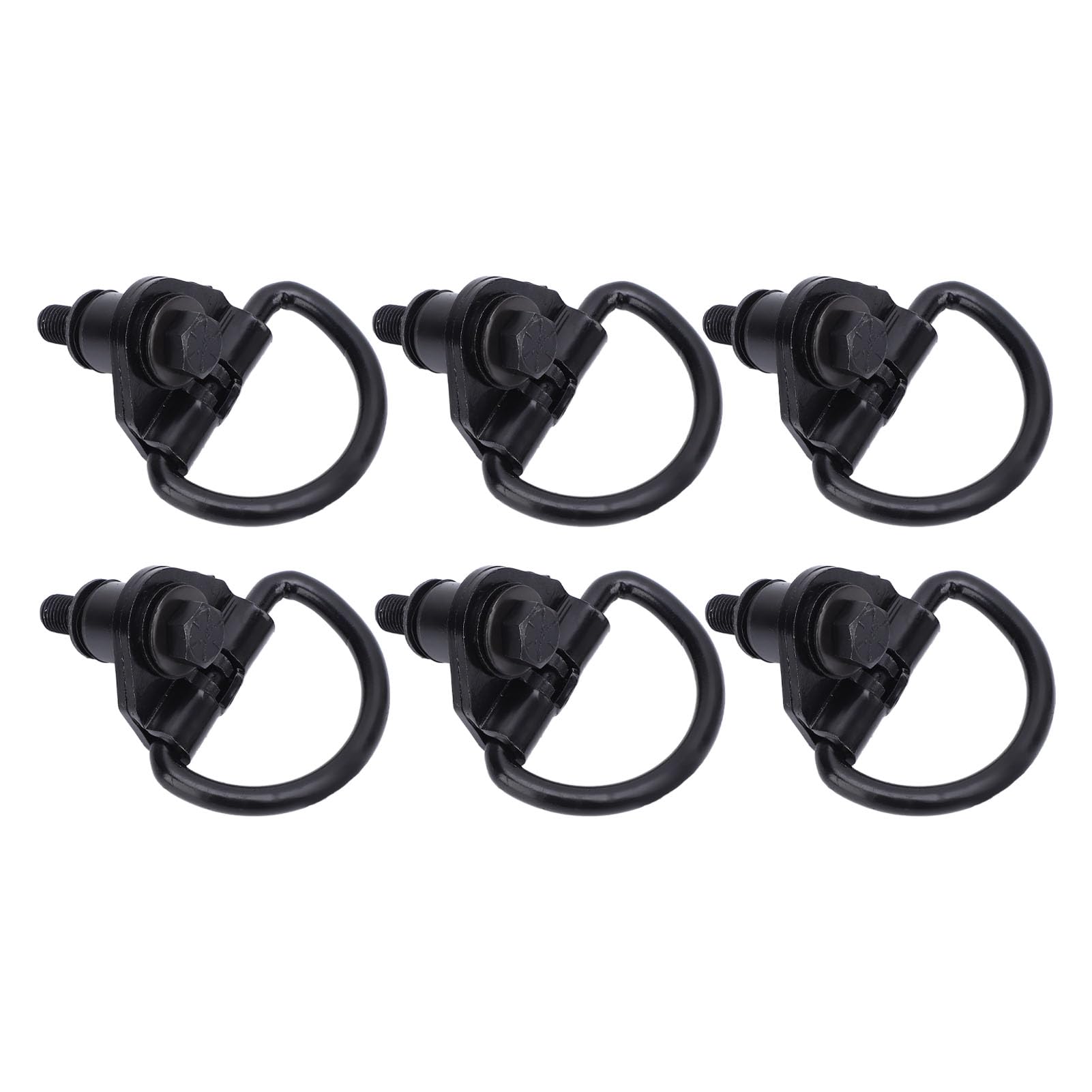 Jiawu 6 Ganchos de Acero para Carga en D para Furgoneta de Carga 150 250 350 2015-2024, Revestimiento Negro Inoxidable, Reemplazo OEM V550A74 AD, Seguridad Rápida en Puntos de Anclaje Preestablecidos