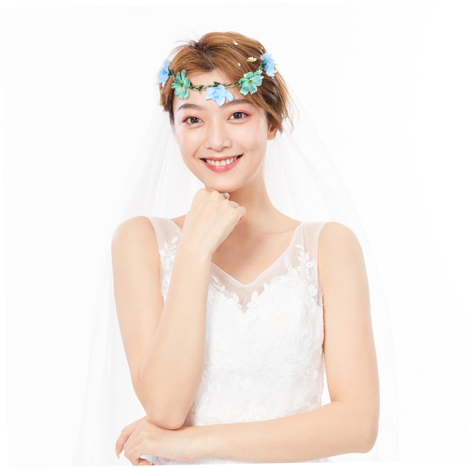 SHERCHPRY 18 Piezas de novia diadema accesorios para el cabello de novia diademas tiara de niñas diademas de flores de flores para seda