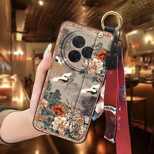 Phone Case Compatible with TCL NxtPaper60 Ultra, Dirt-resistant Durable Anti-knock Elderly lady Lanyard Back Cover Soft case Sil