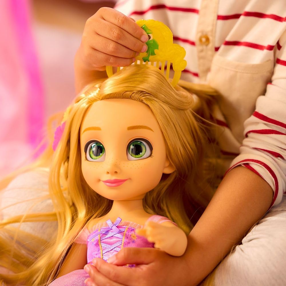 Disney Store Official Rapunzel Once Upon a Story Doll - 16 Inch Disney Princess Toys Featuring Reflective Eyes with 3D Pupil and Iris, Detailed Costume, Hair Comb & Shoes - Comes in Display Box