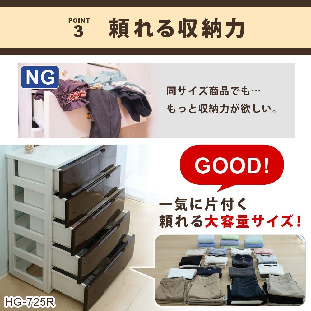 Amazon｜アイリスオーヤマ チェスト ホワイト 幅73cm 完成品 6段 HG