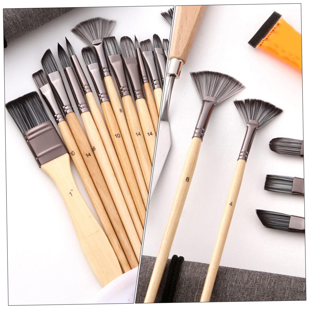 Juego de Pinceles para Pintar de Nailon 24 Piezas para Artistas