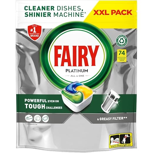 Fairy Platinum All-In-1 Dishwasher Tablets 74 Tablets