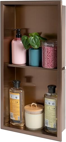 ALFI brand ABNP1224-BC - Nicho de ducha, cobre cepillado