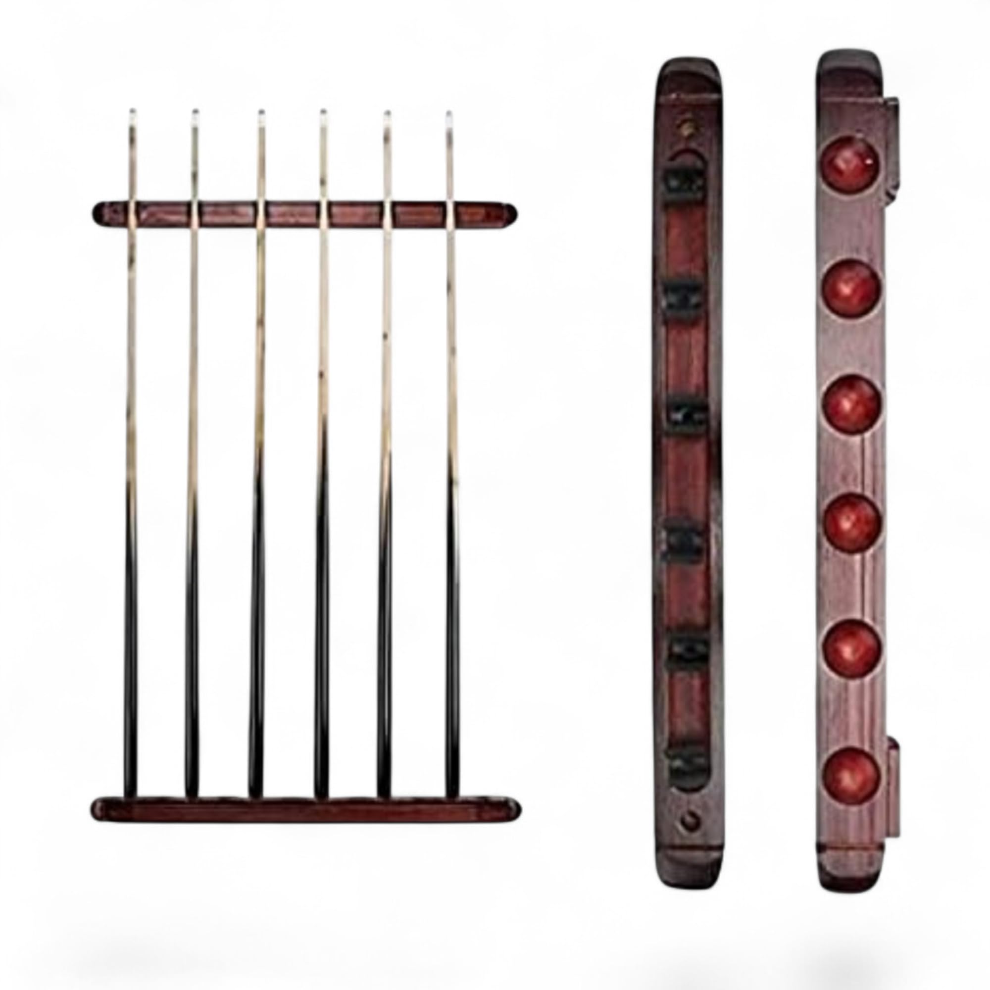 Zon Ex Wooden Billiard Pool Snooker Cue Stick Rack, Holds 6 Cues