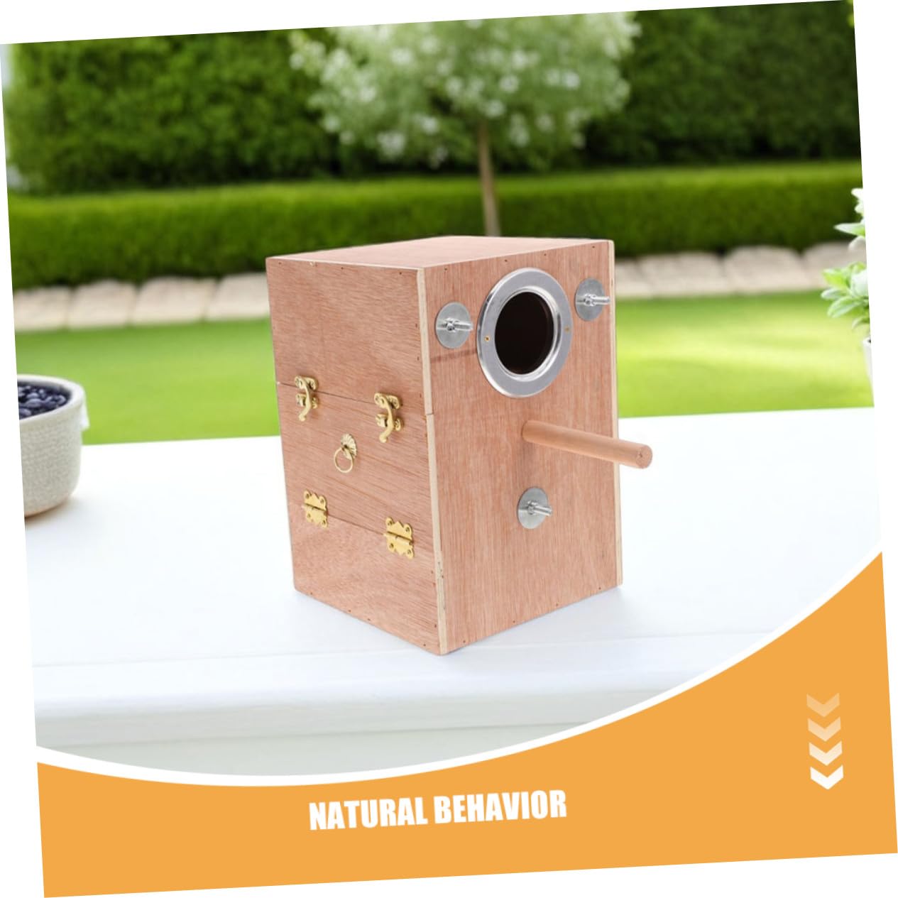 Caja Nido de Madera para Periquitos con Soporte y Colgante Exterior Habitáculo para Cría de Agapornis Cacatúas Pinzones y Pequeños Diseño y
