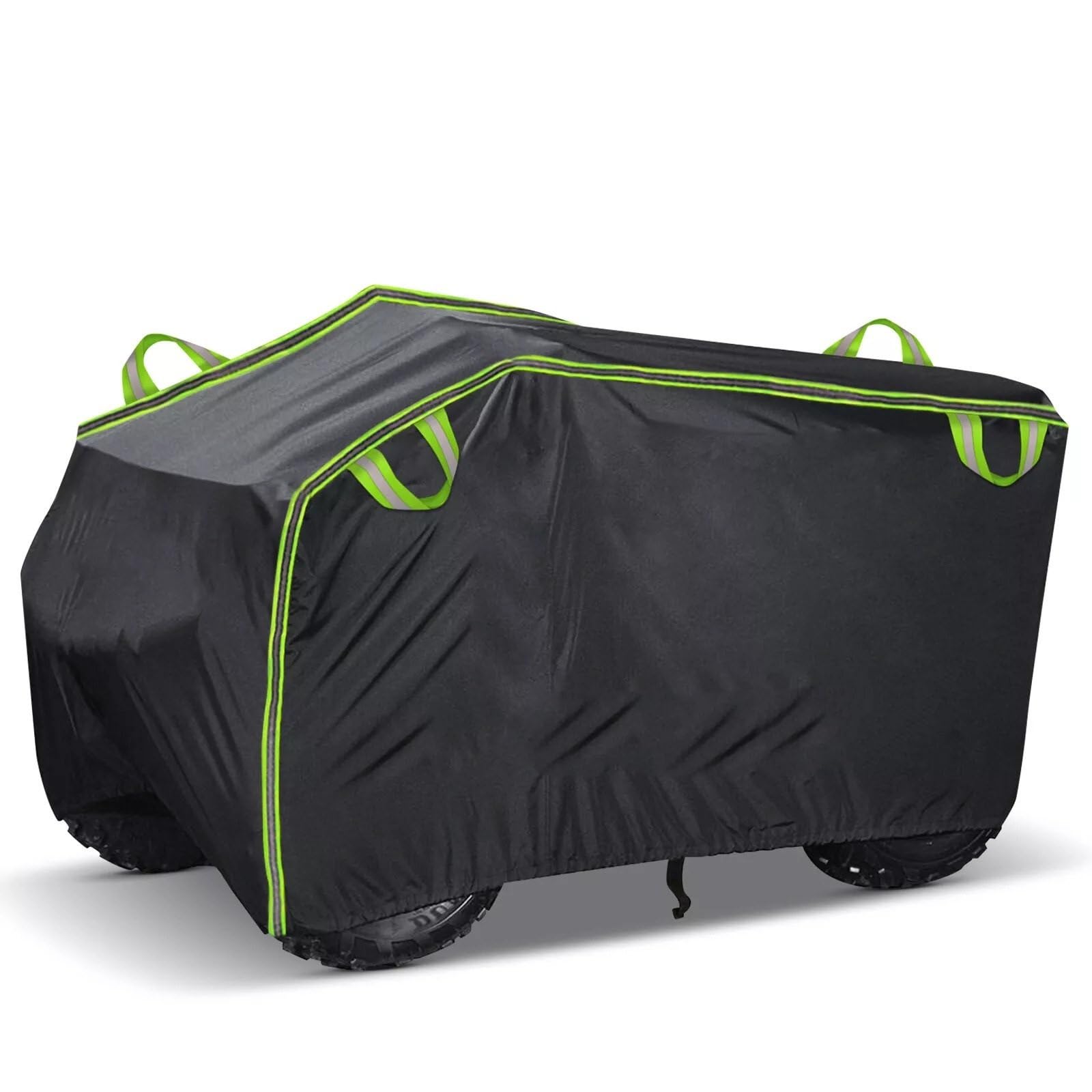 Pokrowiec na motocykl Wodoodporny pokrowiec na mot Quad Uniwersalny 190T Wodoodporny motocykl Pojazd Skuter Kart Pokrowce na motocykle XL XXXL Czarny Srebrny(Black Green-XL)