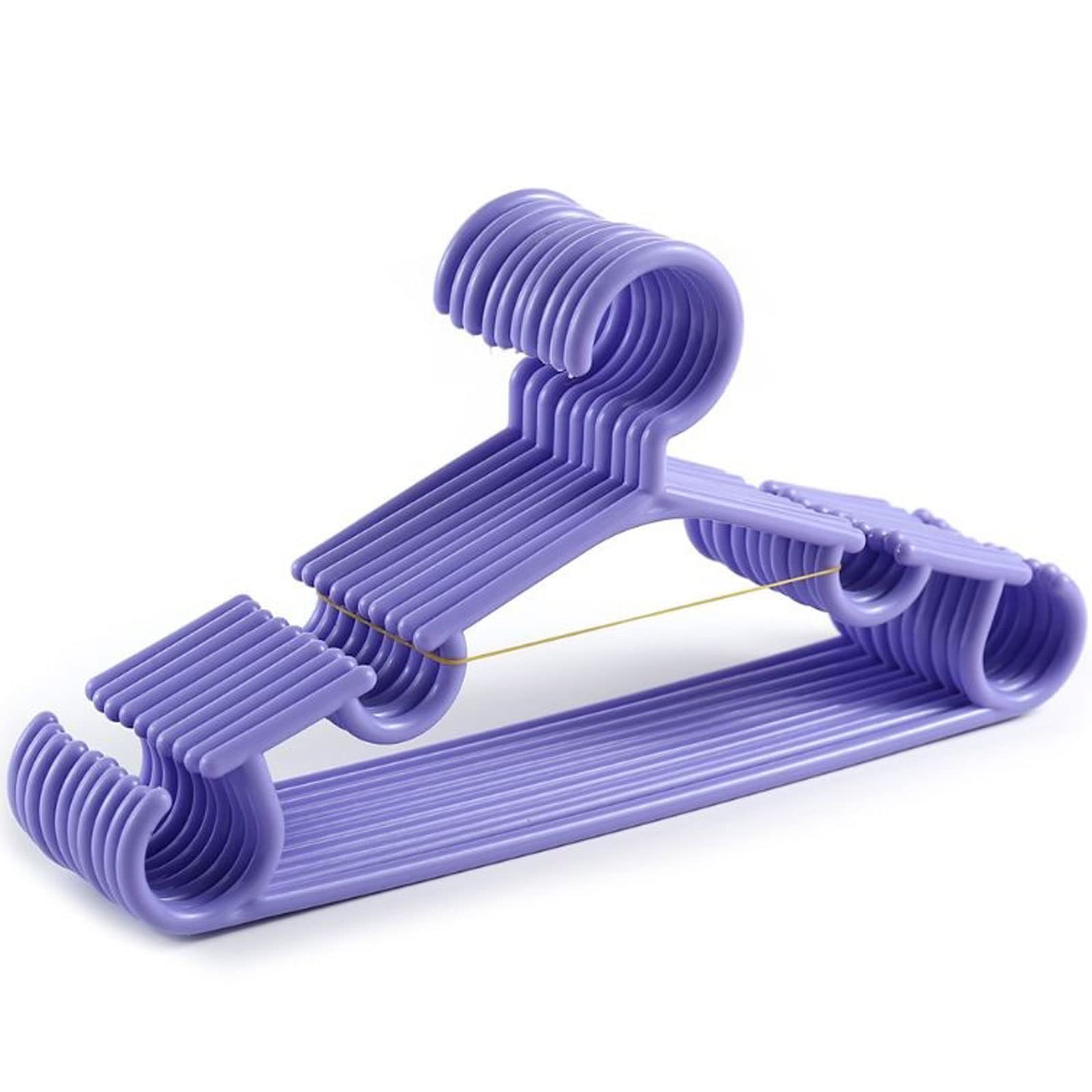 JINGYAN Standard Hangers Genuine Plastic Portable Hanger Coat Hook Clothing Storage Rack(Purple)