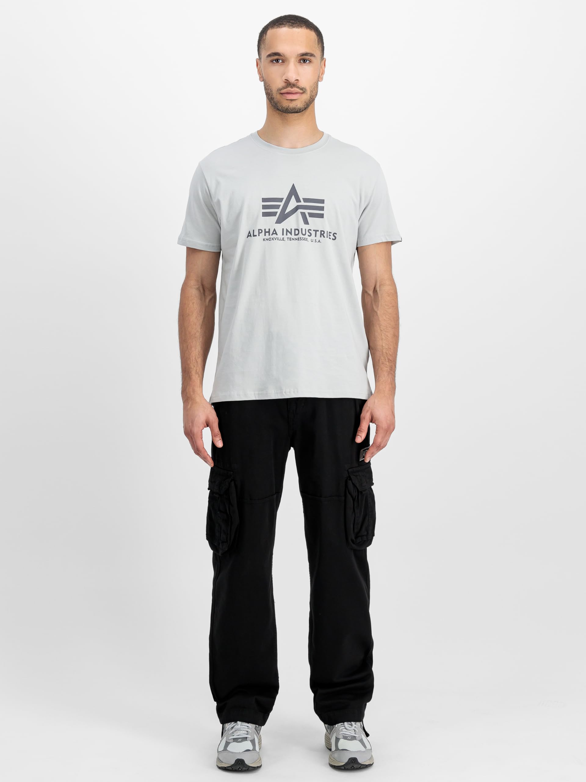 Alpha Industries Basic T-Shirt für Herren Pastel Grey – Ansicht 2