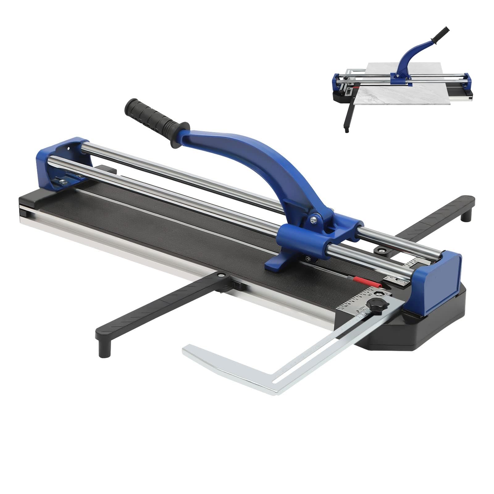 Cortador manual de azulejos con riel guía de doble pista, posicionamiento por infrarrojos, regla ajustable para bricolaje e instalación profesional